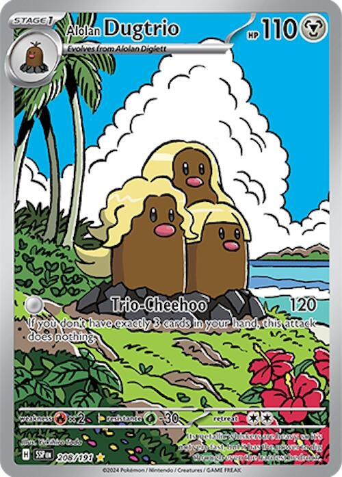 Image for Alolan Dugtrio (208/191) [SV08: Surging Sparks] - Pokemon