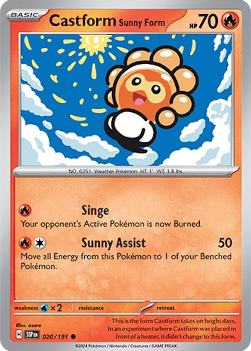 Image for Castform Sunny Form (020/191) [SV08: Surging Sparks] - Pokemon