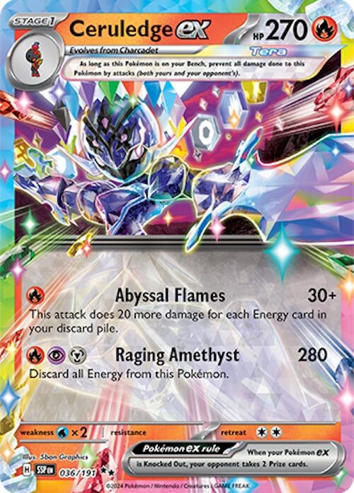 Image for Ceruledge ex (036/191) [SV08: Surging Sparks] - Pokemon