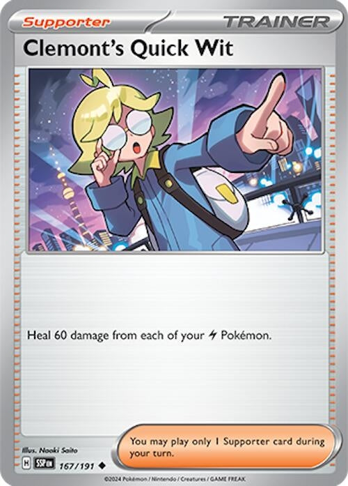 Image for Clemont's Quick Wit (167/191) [SV08: Surging Sparks] - Pokemon