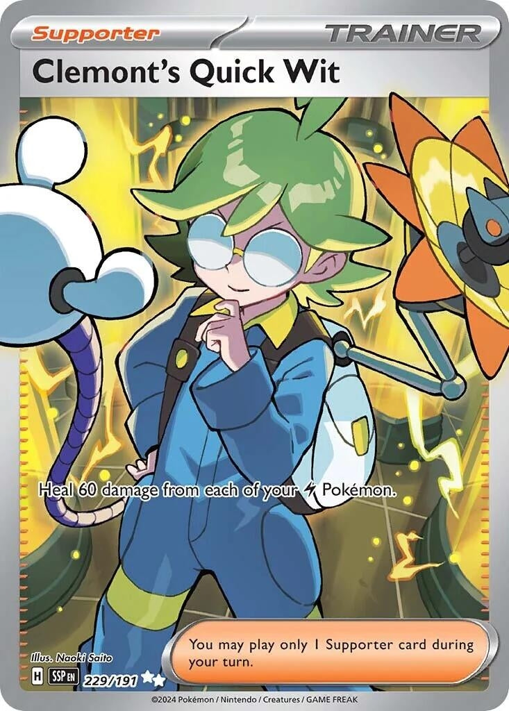 Image for Clemont's Quick Wit (229/191) [SV08: Surging Sparks] - Pokemon