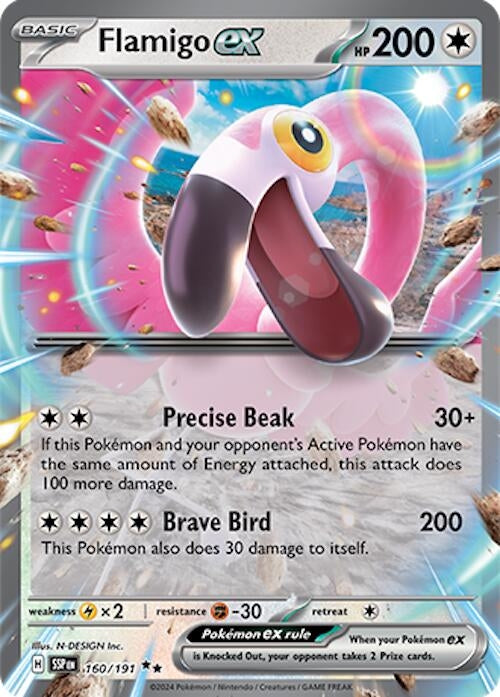 Image for Flamigo ex (160/191) [SV08: Surging Sparks] - Pokemon