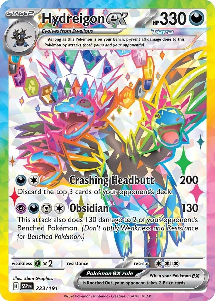 Image for Hydreigon ex (223/191) [SV08: Surging Sparks] - Pokemon