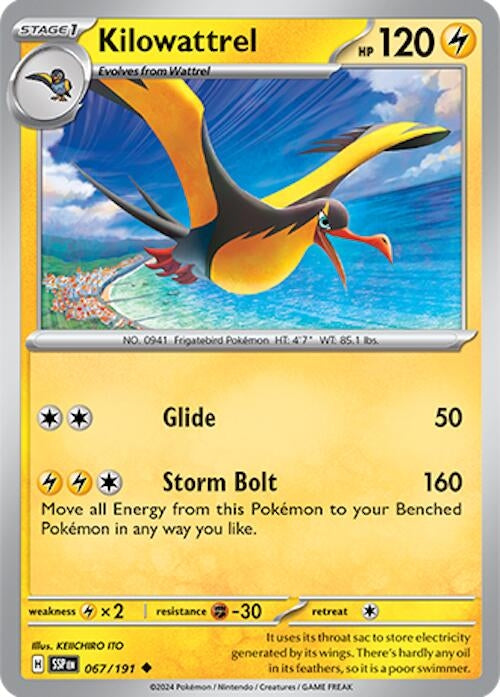 Image for Kilowattrel (067/191) [SV08: Surging Sparks] - Pokemon