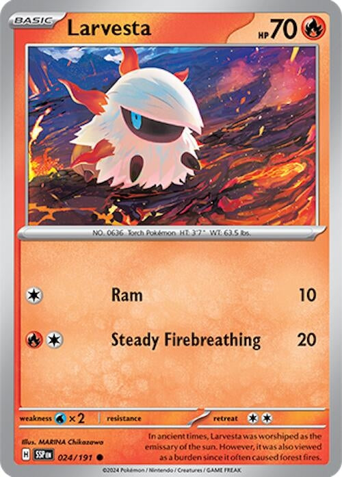 Image for Larvesta (024/191) [SV08: Surging Sparks] - Pokemon