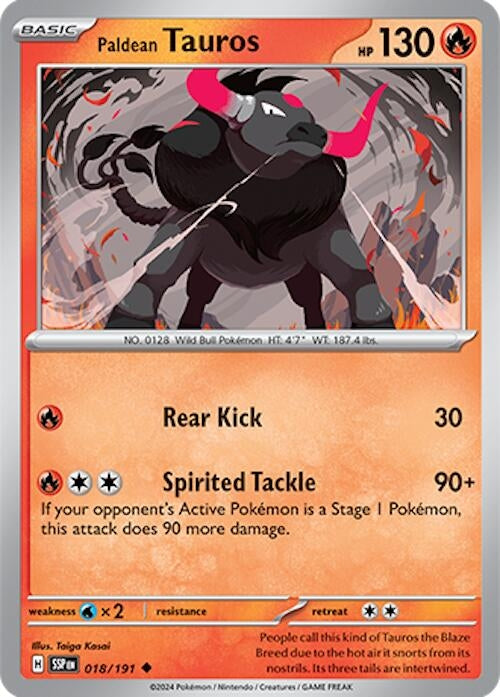 Image for Paldean Tauros (018/191) [SV08: Surging Sparks] - Pokemon