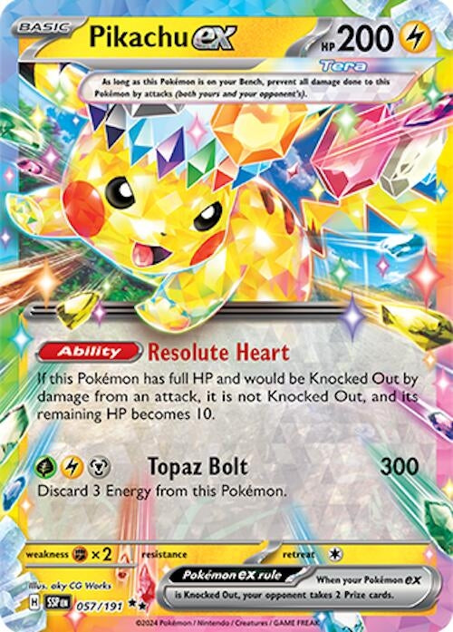 Image for Pikachu ex (057/191) [SV08: Surging Sparks] - Pokemon