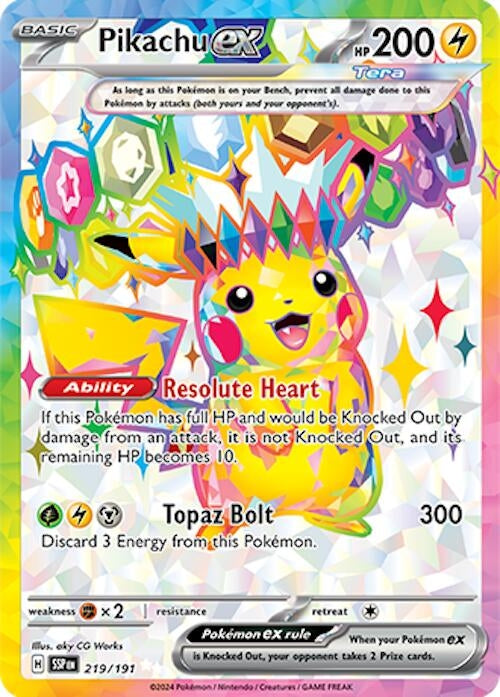 Image for Pikachu ex (219/191) [SV08: Surging Sparks] - Pokemon