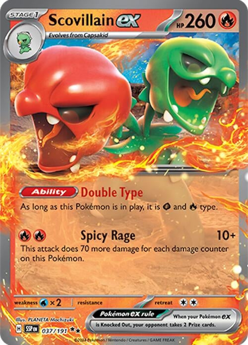 Image for Scovillain ex (037/191) [SV08: Surging Sparks] - Pokemon