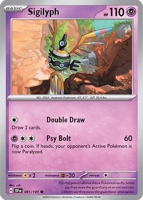 Image for Sigilyph (081/191) [SV08: Surging Sparks] - Pokemon