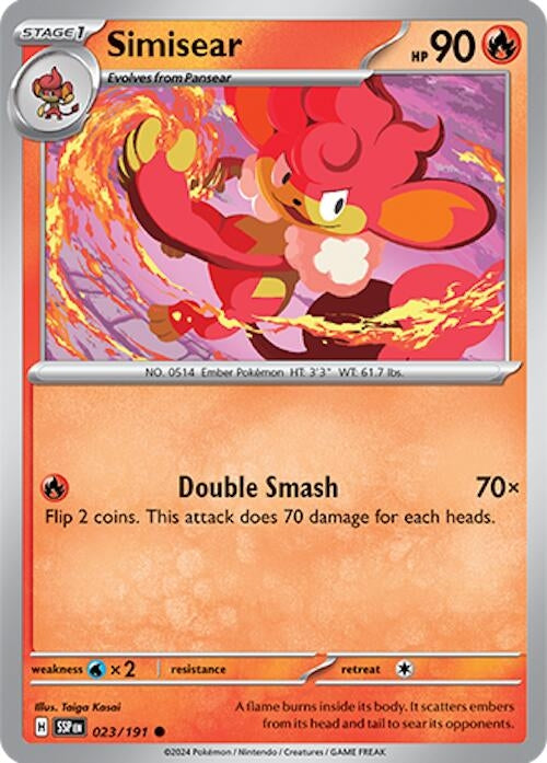 Image for Simisear (023/191) [SV08: Surging Sparks] - Pokemon