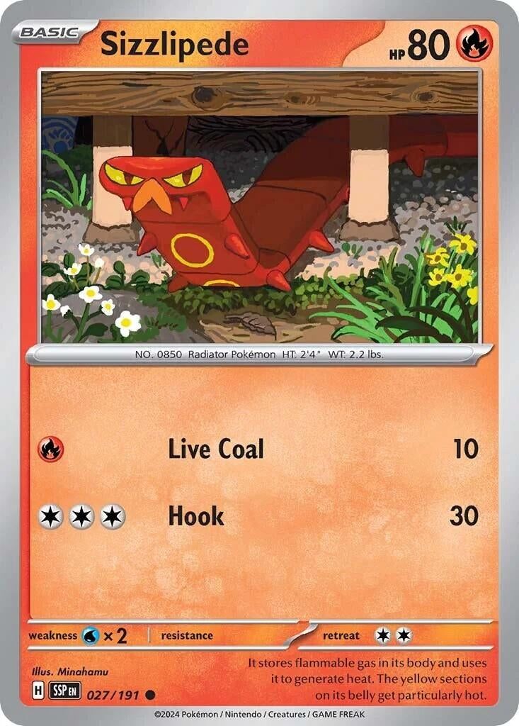Image for Sizzlipede (027/191) [SV08: Surging Sparks] - Pokemon
