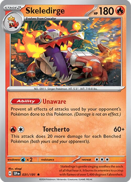 Image for Skeledirge (031/191) [SV08: Surging Sparks] - Pokemon