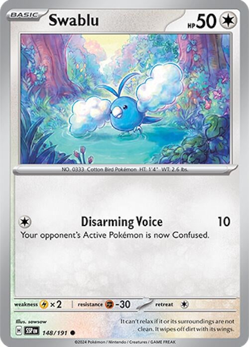Image for Swablu (148/191) [SV08: Surging Sparks] - Pokemon