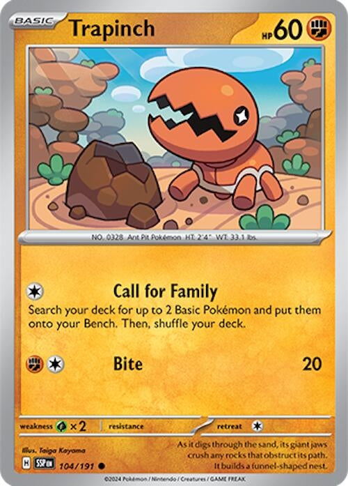 Image for Trapinch (104/191) [SV08: Surging Sparks] - Pokemon