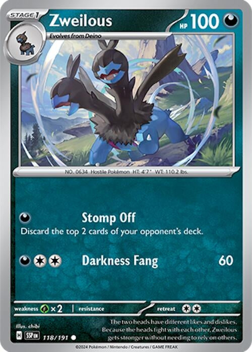 Image for Zweilous (118/191) [SV08: Surging Sparks] - Pokemon