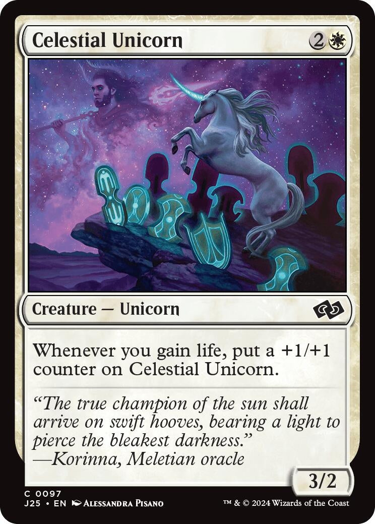 Image for Celestial Unicorn (97) [Foundations Jumpstart] - Magic: The Gathering