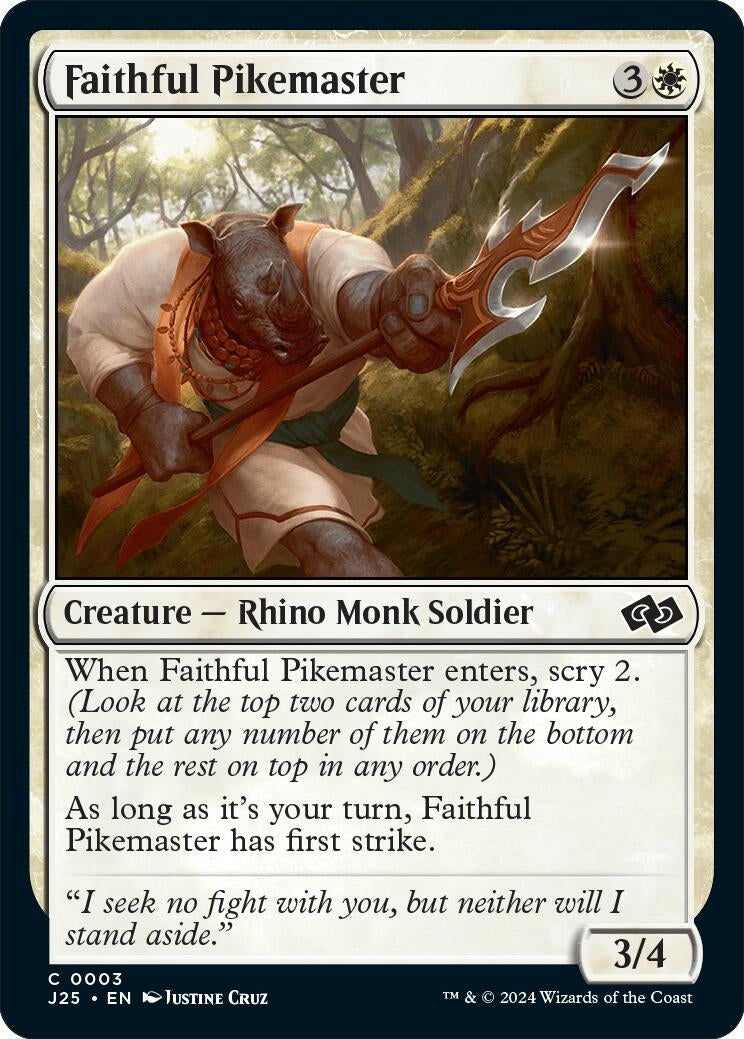 Image for Faithful Pikemaster (3) [Foundations Jumpstart] - Magic: The Gathering