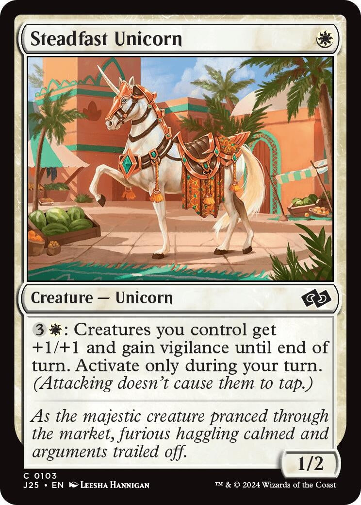 Image for Steadfast Unicorn (103) [Foundations Jumpstart] - Magic: The Gathering