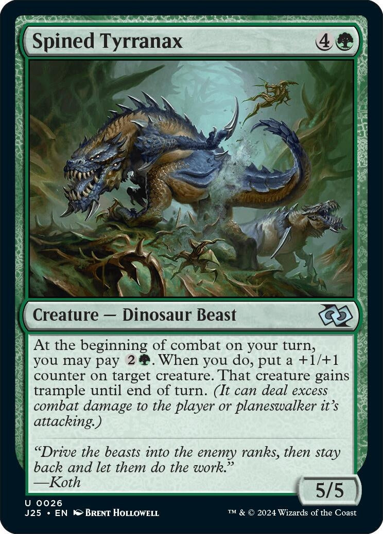 Image for Spined Tyrranax (26) [Foundations Jumpstart] - Magic: The Gathering