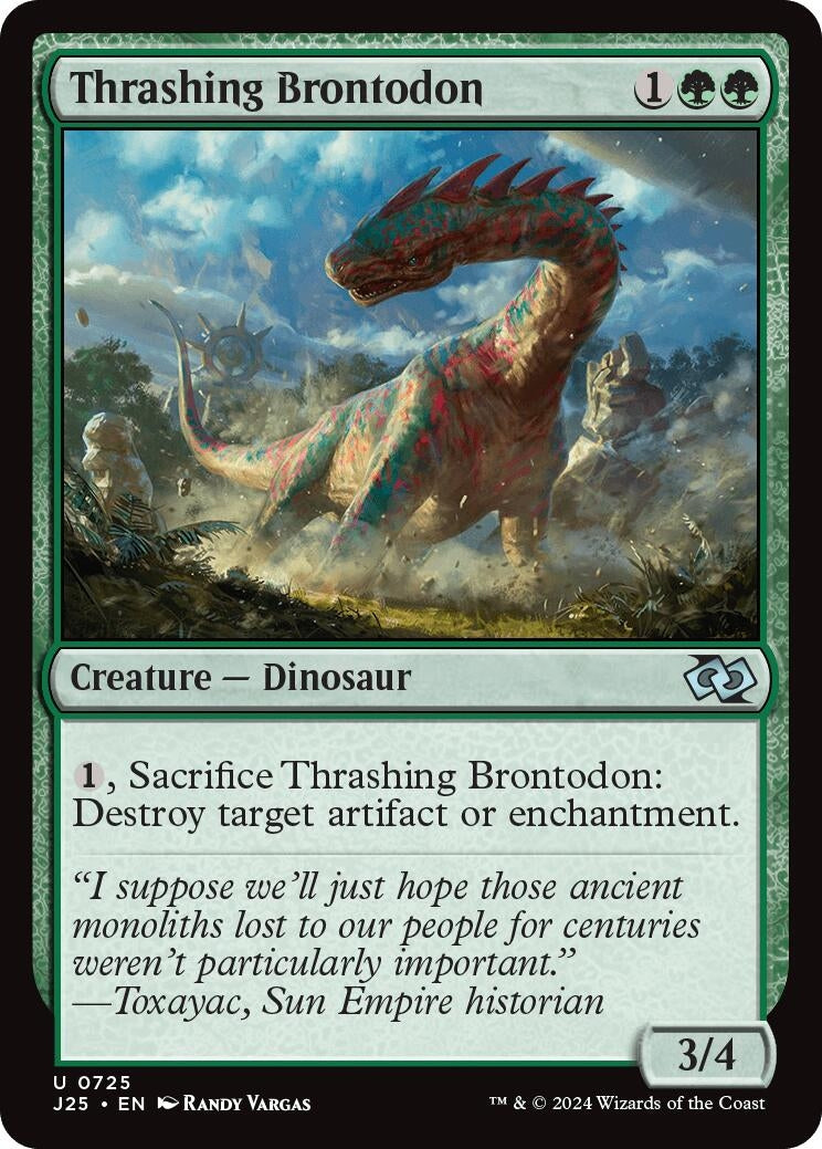Image for Thrashing Brontodon (725) [Foundations Jumpstart] - Magic: The Gathering