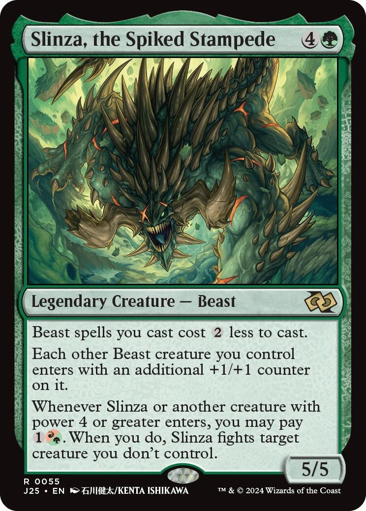 Image for Slinza, the Spiked Stampede (Anime) (55) [Foundations Jumpstart] - Magic: The Gathering