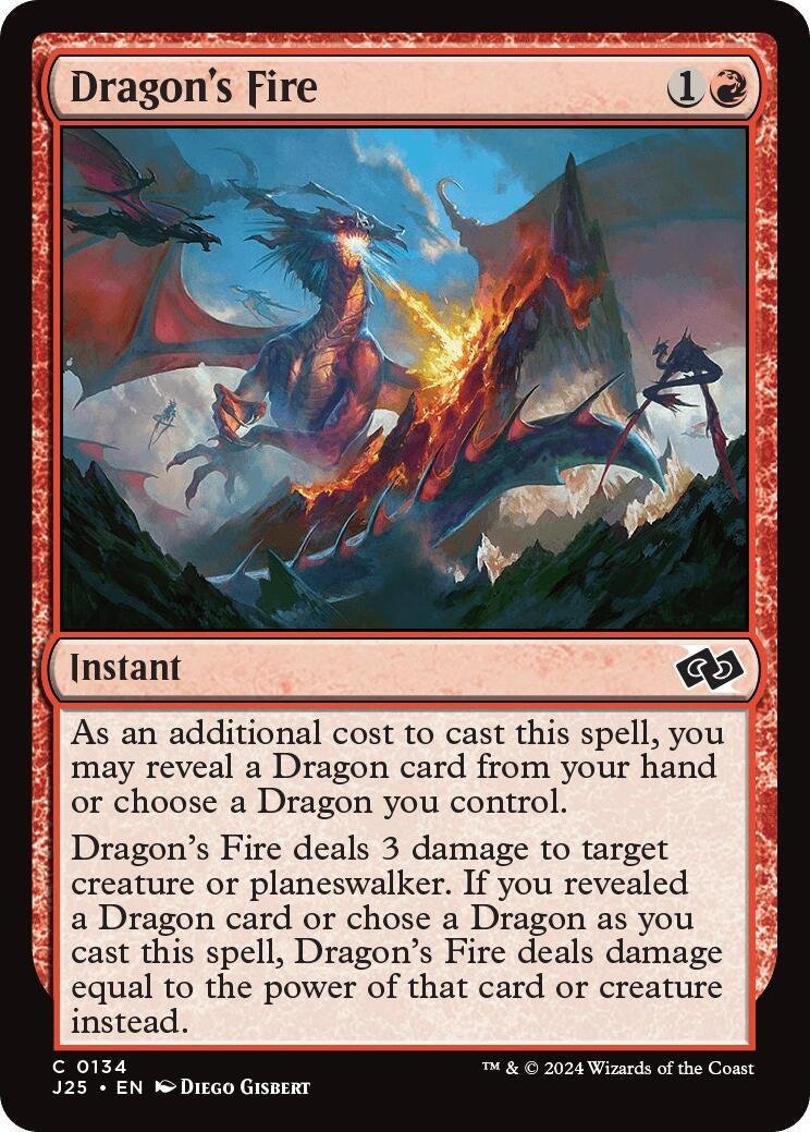 Image for Dragon's Fire (134) [Foundations Jumpstart] - Magic: The Gathering