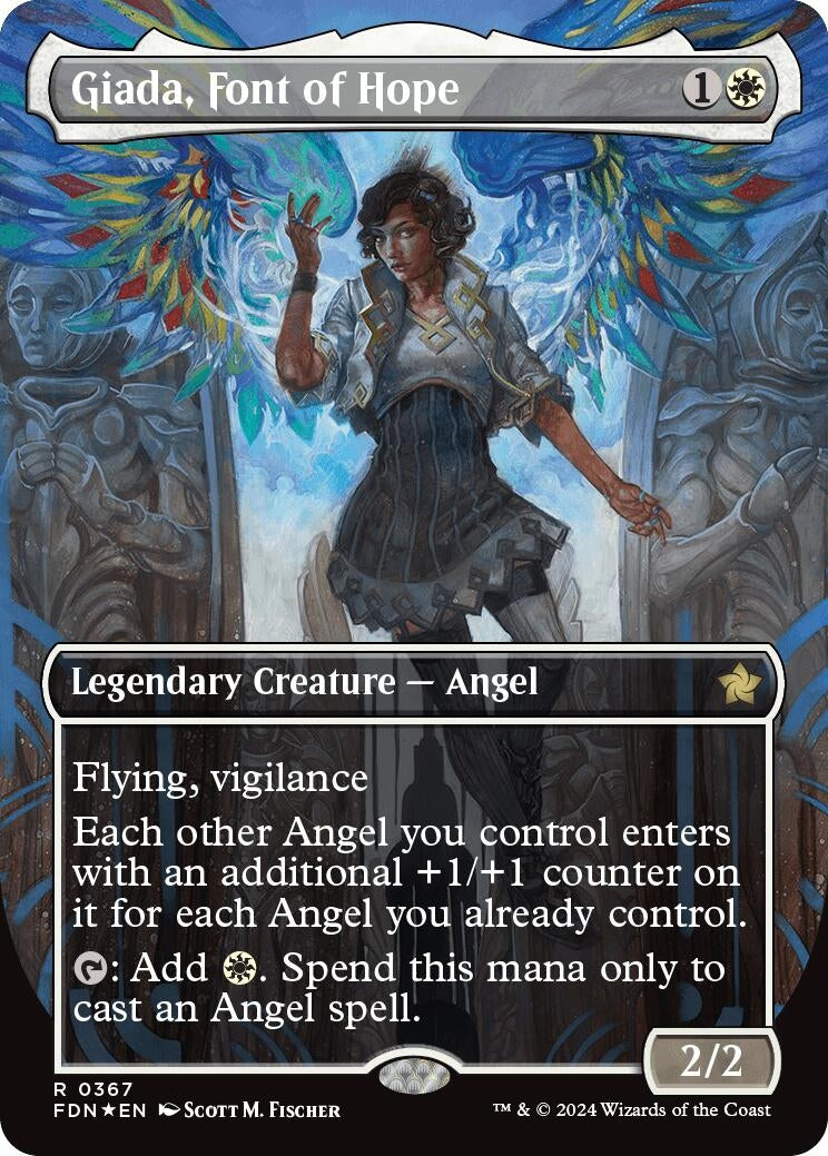 Image for Giada, Font of Hope (Borderless) (Mana Foil) (367) [Foundations] - Magic: The Gathering