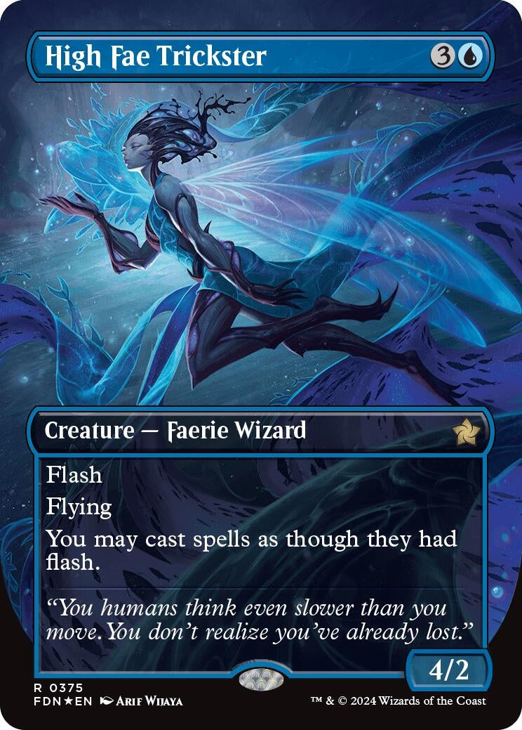 Image for High Fae Trickster (Borderless) (Mana Foil) (375) [Foundations] - Magic: The Gathering