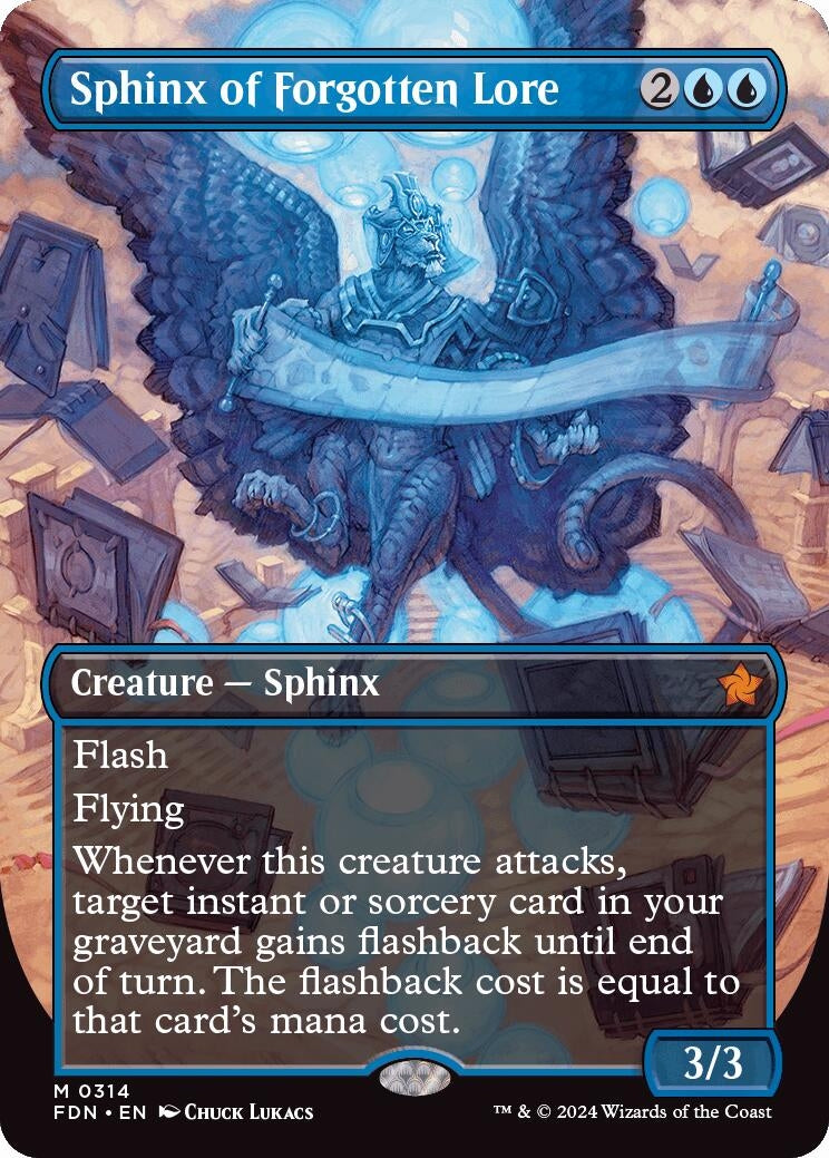 Image for Sphinx of Forgotten Lore (Borderless) (314) [Foundations] - Magic: The Gathering
