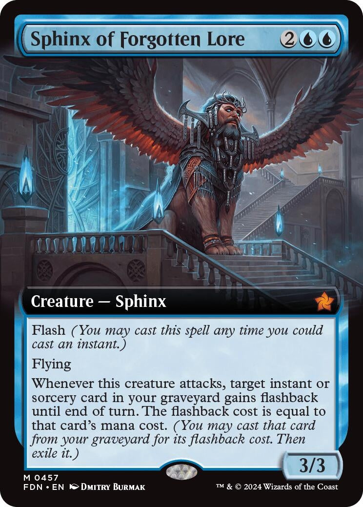 Image for Sphinx of Forgotten Lore (Extended Art) (457) [Foundations] - Magic: The Gathering