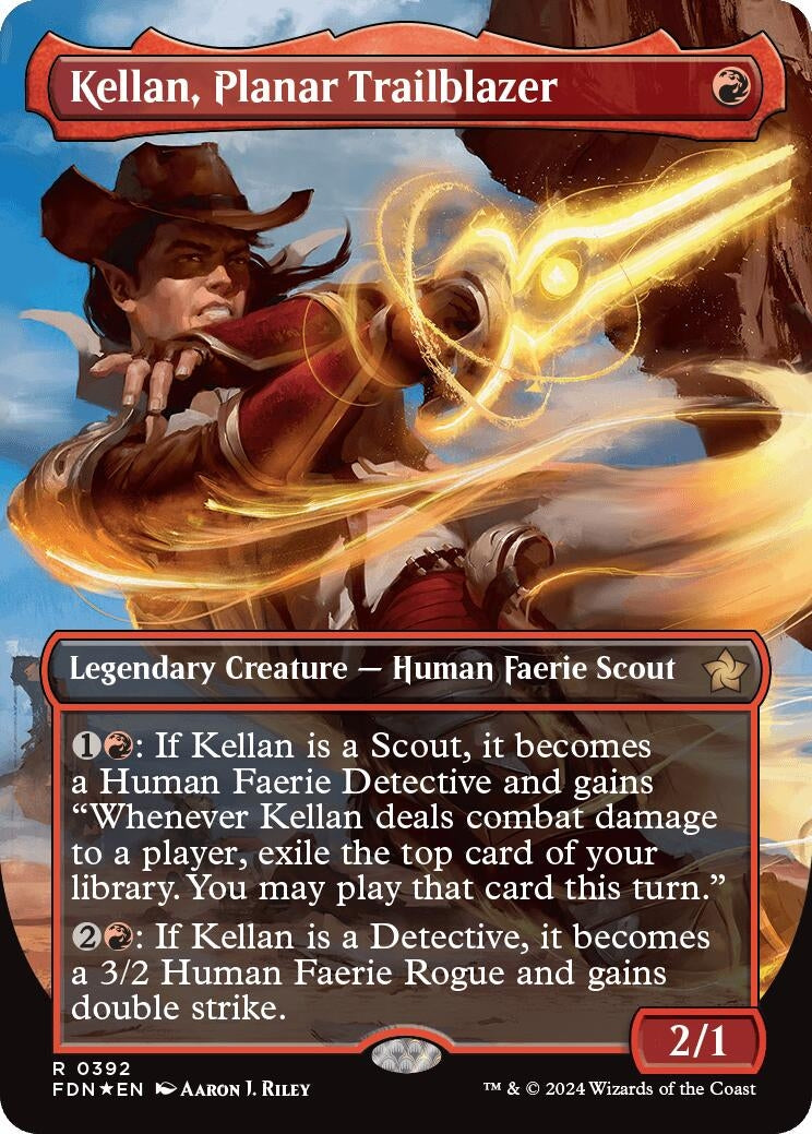 Image for Kellan, Planar Trailblazer (Borderless) (Mana Foil) (392) [Foundations] - Magic: The Gathering