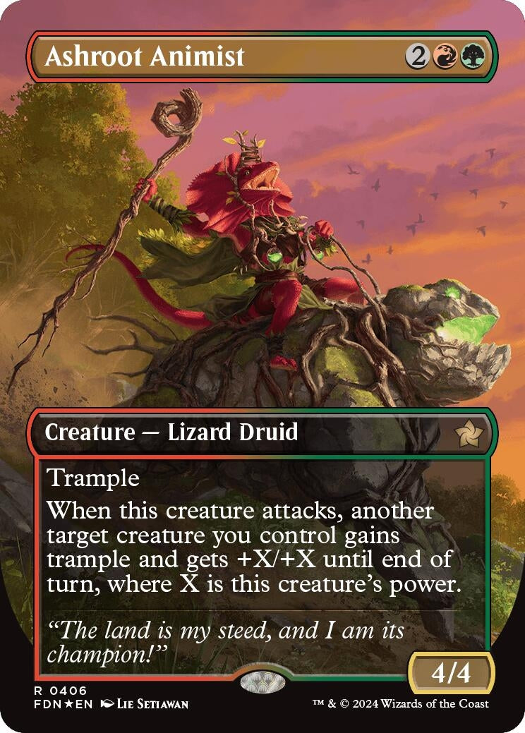 Image for Ashroot Animist (Borderless) (Mana Foil) (406) [Foundations] - Magic: The Gathering