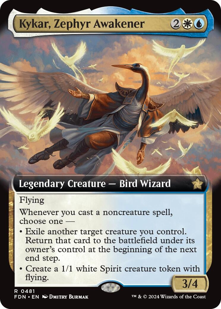 Image for Kykar, Zephyr Awakener (Extended Art) (481) [Foundations] - Magic: The Gathering