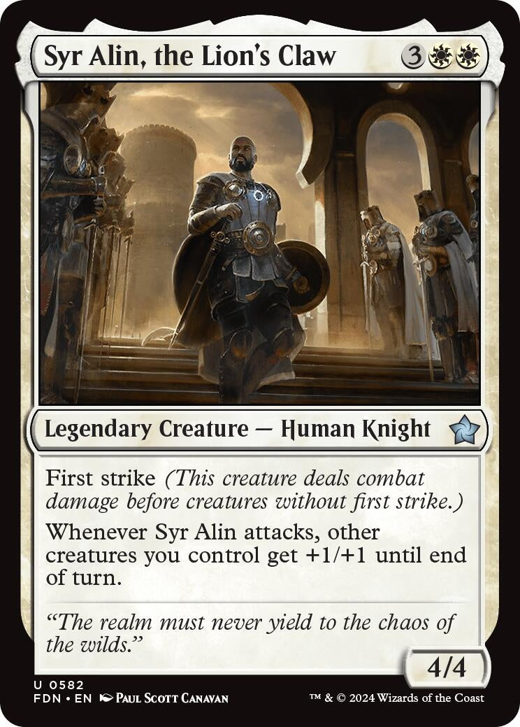 Image for Syr Alin, the Lion's Claw (582) [Foundations] - Magic: The Gathering