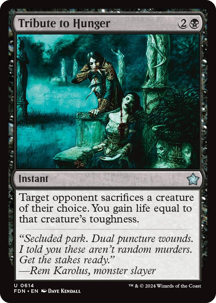 Image for Tribute to Hunger (614) [Foundations] - Magic: The Gathering