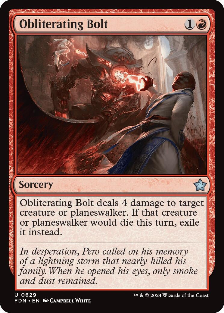 Image for Obliterating Bolt (629) [Foundations] - Magic: The Gathering