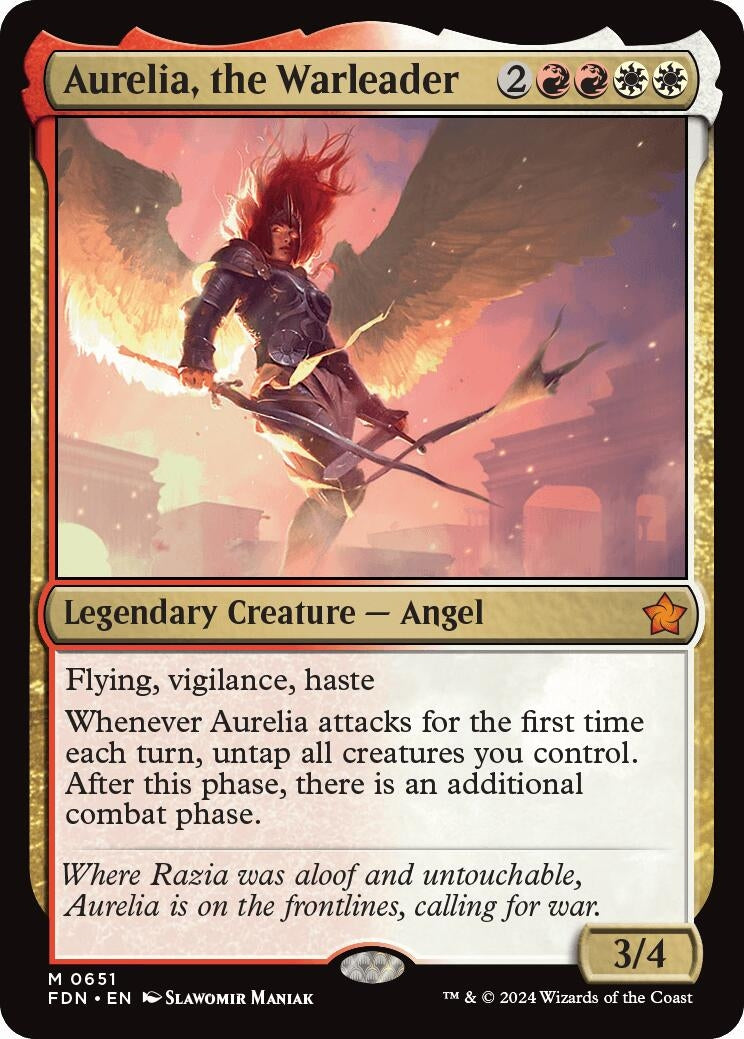 Image for Aurelia, the Warleader (651) [Foundations] - Magic: The Gathering