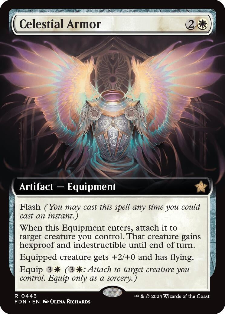Image for Celestial Armor (Extended Art) (443) [Foundations] - Magic: The Gathering