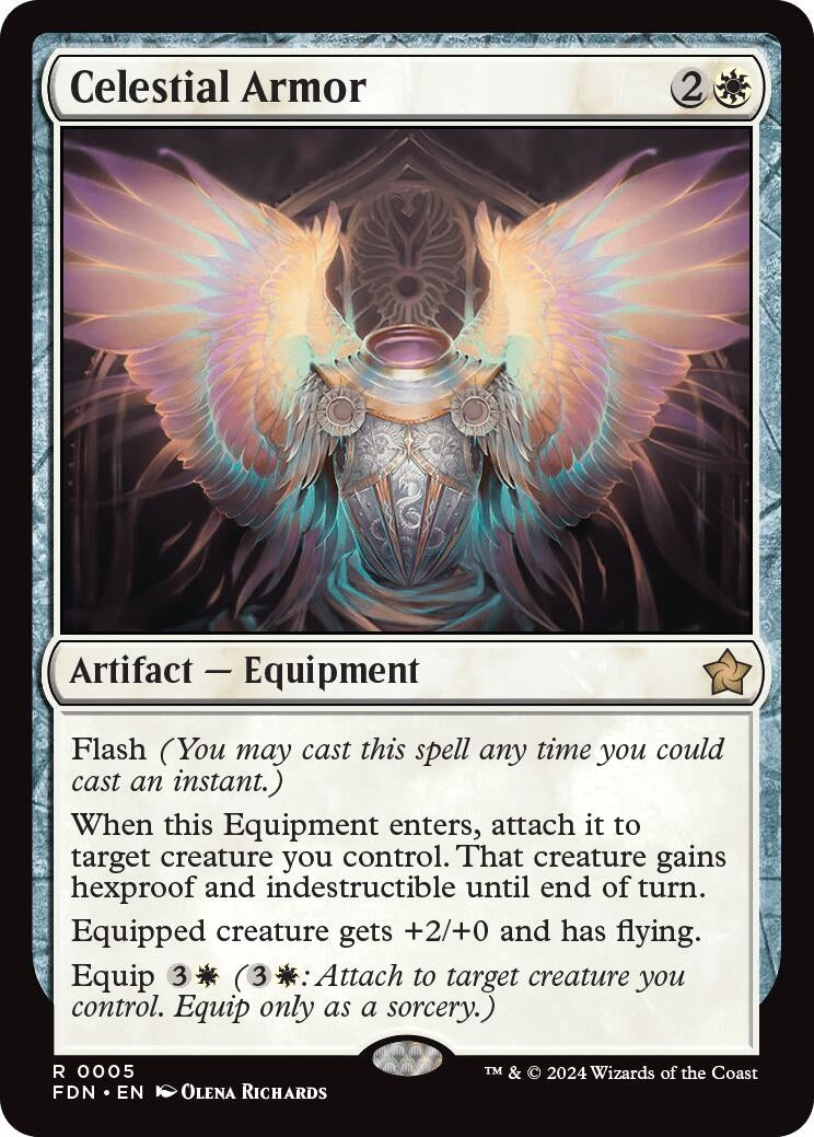 Image for Celestial Armor (5) [Foundations] - Magic: The Gathering