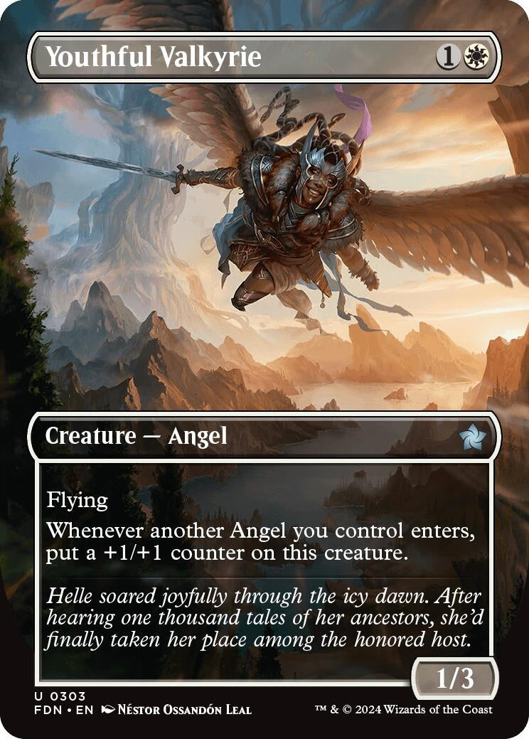 Image for Youthful Valkyrie (Borderless) (303) [Foundations] - Magic: The Gathering