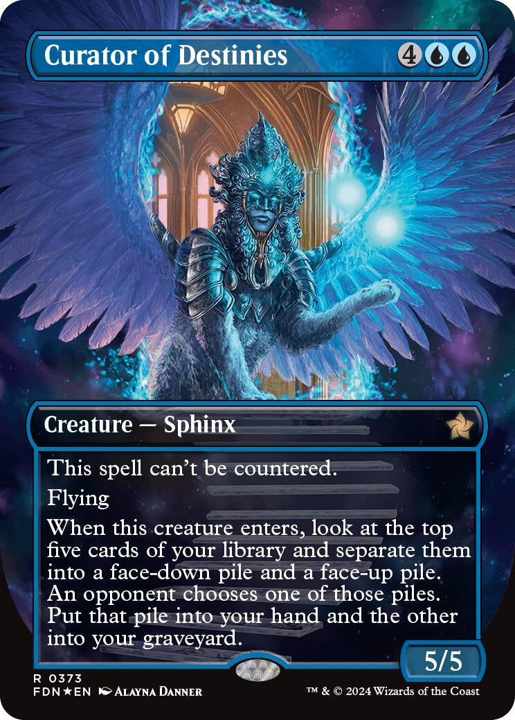 Image for Curator of Destinies (Borderless) (Mana Foil) (373) [Foundations] - Magic: The Gathering