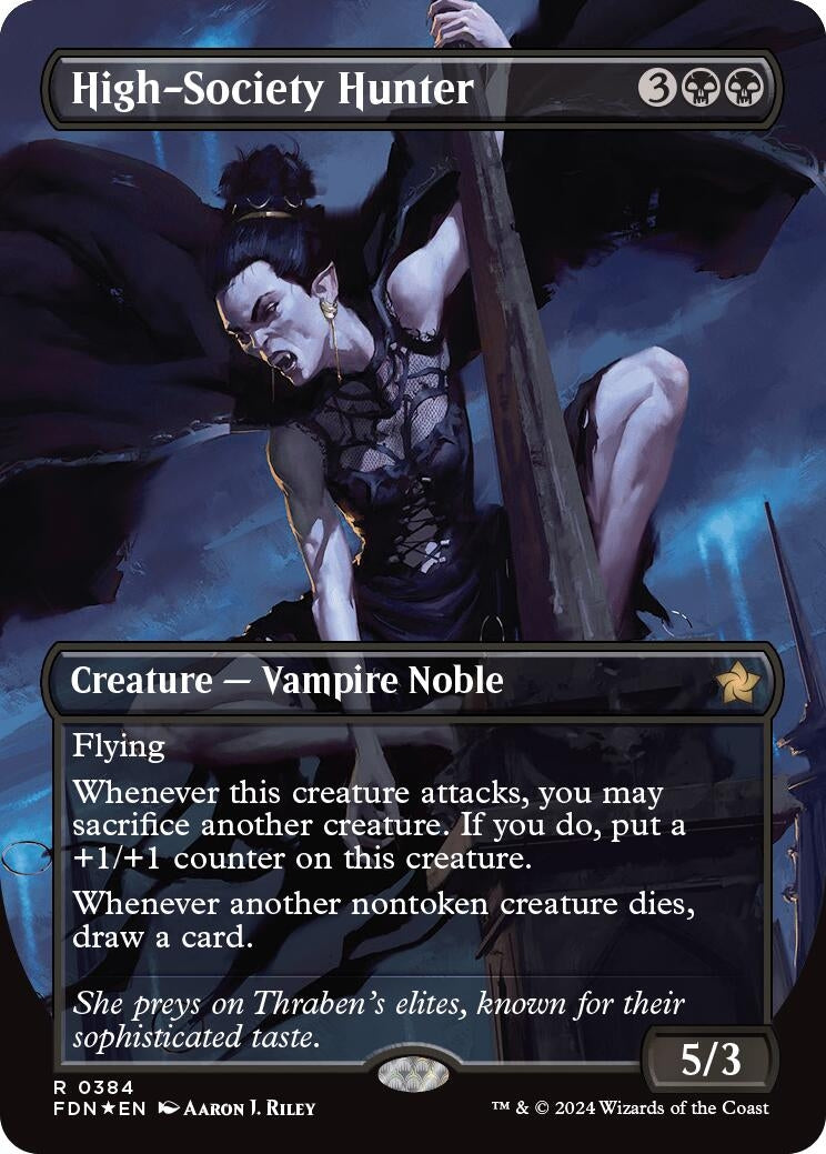 Image for High-Society Hunter (Borderless) (Mana Foil) (384) [Foundations] - Magic: The Gathering