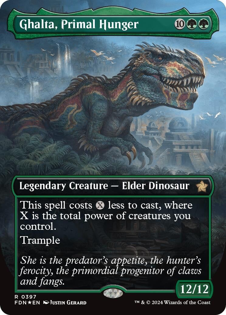 Image for Ghalta, Primal Hunger (Borderless) (Mana Foil) (397) [Foundations] - Magic: The Gathering