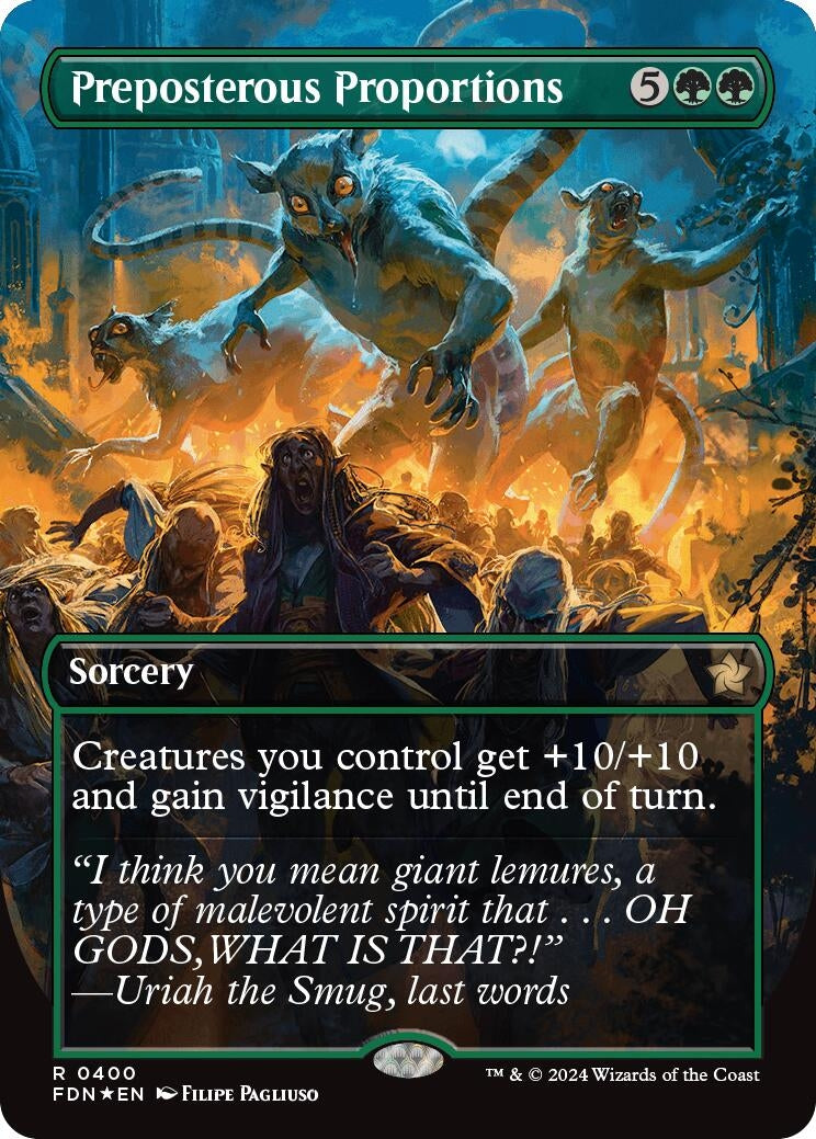 Image for Preposterous Proportions (Borderless) (Mana Foil) (400) [Foundations] - Magic: The Gathering