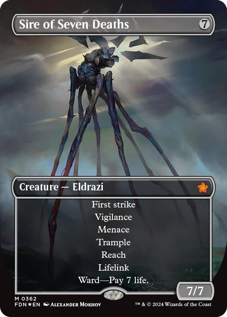Image for Sire of Seven Deaths (Borderless) (Mana Foil) (362) [Foundations] - Magic: The Gathering