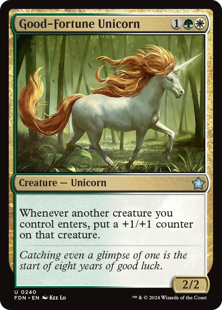 Image for Good-Fortune Unicorn (240) [Foundations] - Magic: The Gathering