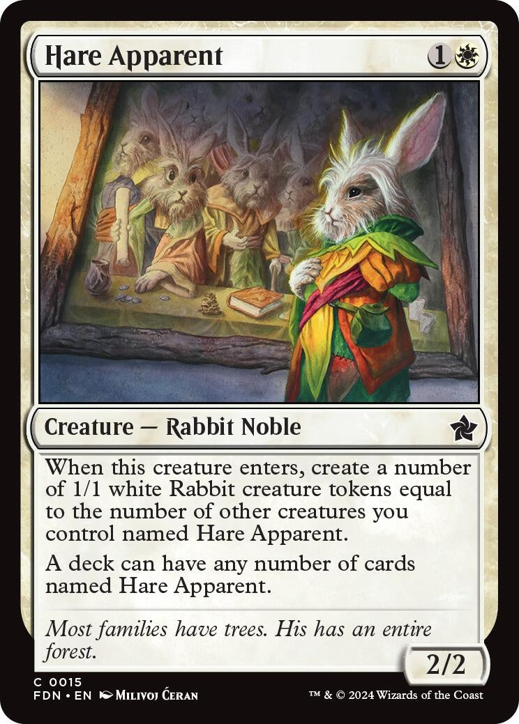 Image for Hare Apparent (15) [Foundations] - Magic: The Gathering