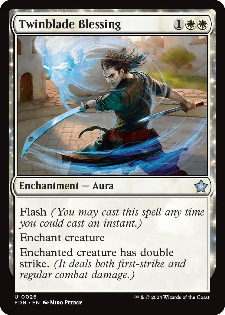Image for Twinblade Blessing (26) [Foundations] - Magic: The Gathering
