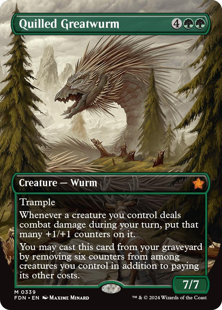Image for Quilled Greatwurm (Borderless) (339) [Foundations] - Magic: The Gathering
